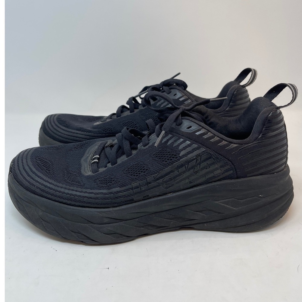 Hoka Bondi 7 Running Shoes Mens 11 Black Good Max Cushion Road Sneakers - Picture 3 of 11